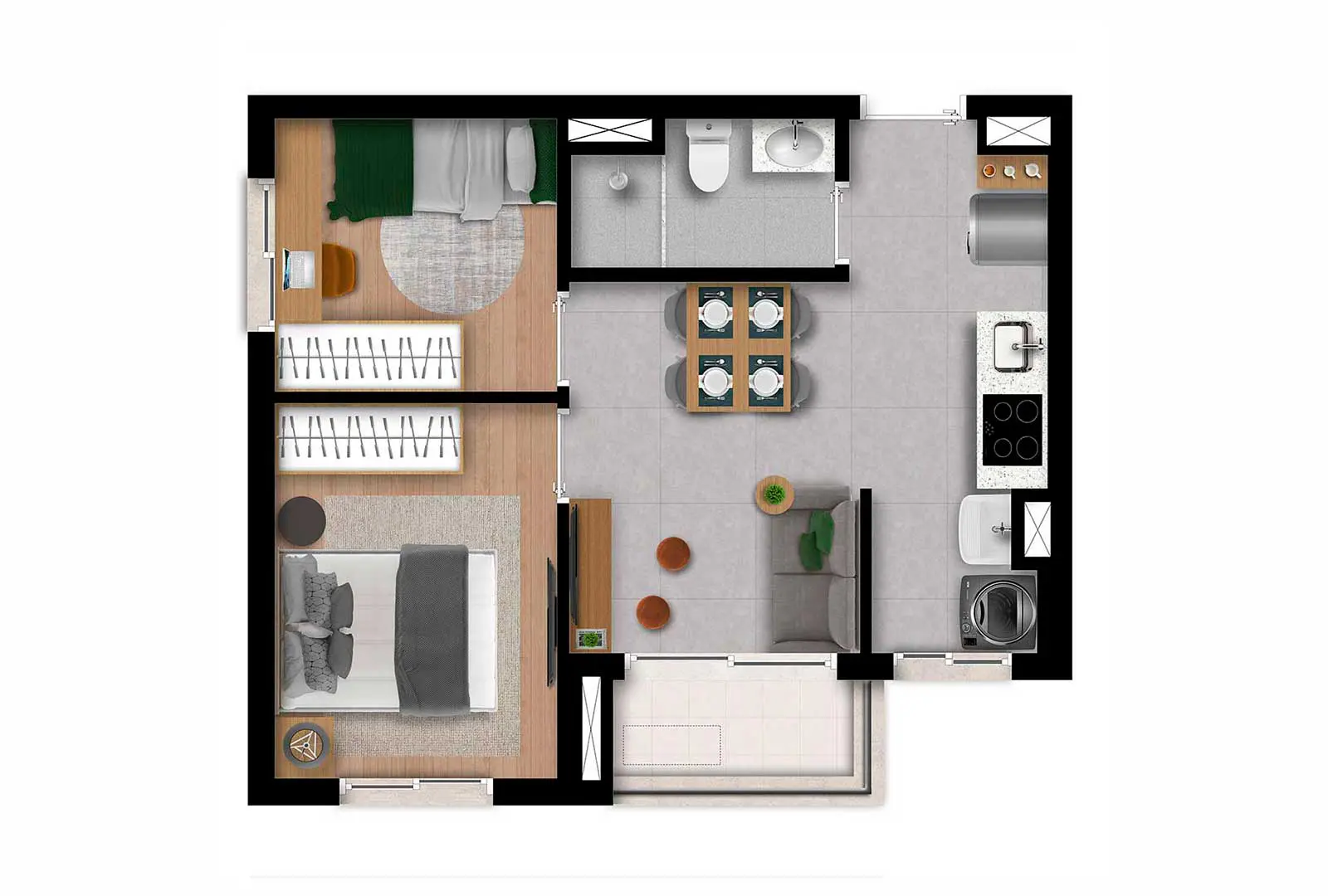 Nex One Teodoro — 2 Dorms. - 38 M²