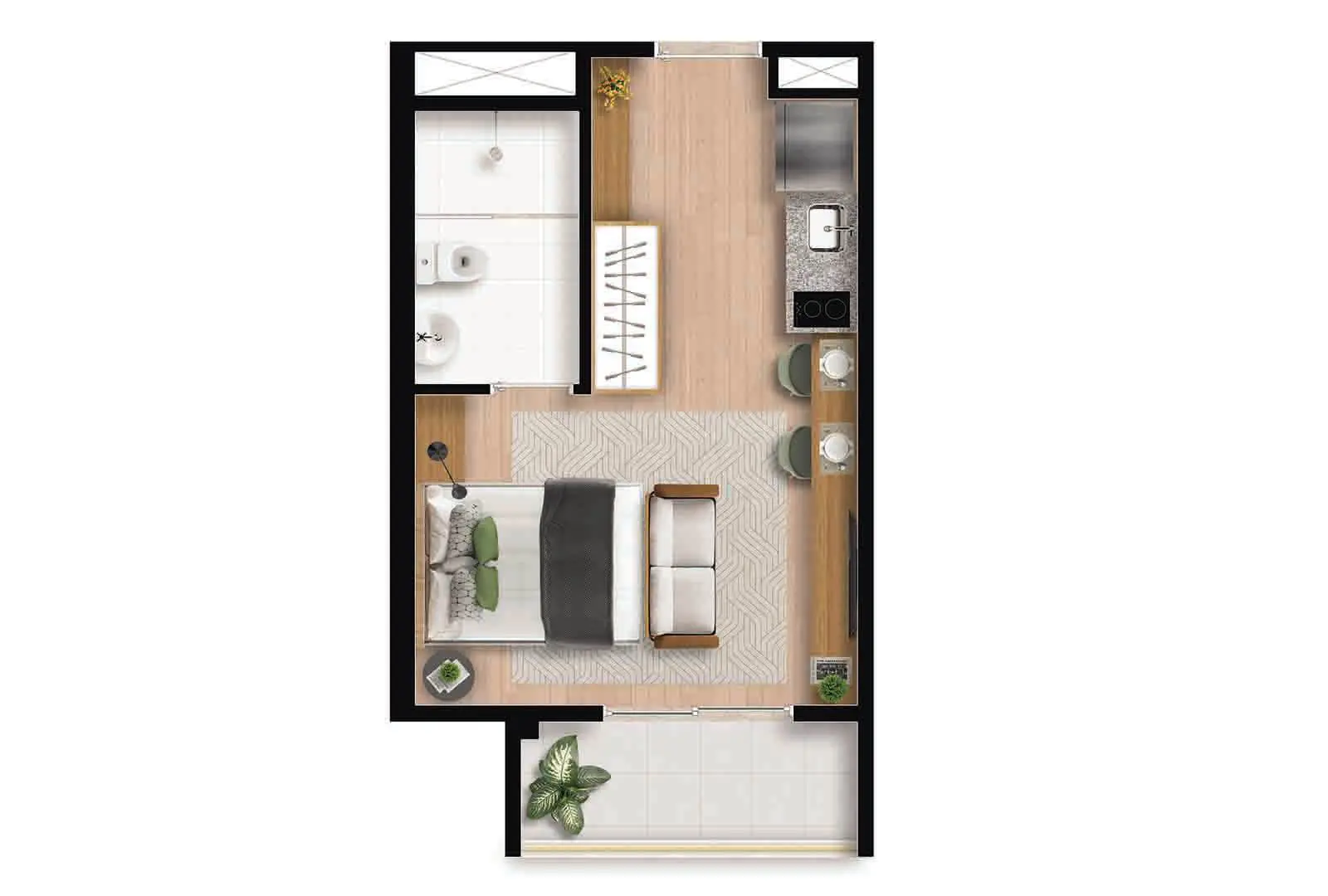 My One Estação Brooklin — Studio Flat - 25 M² Tipo B
