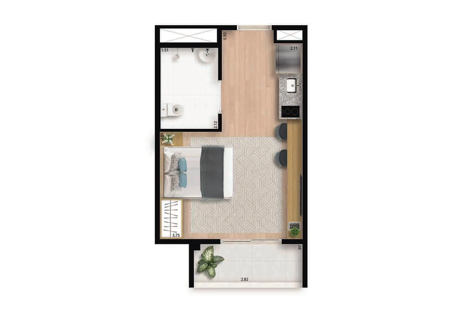 My One Estação Brooklin — Studio Flat - 25 M² Tipo Nr Com Cota