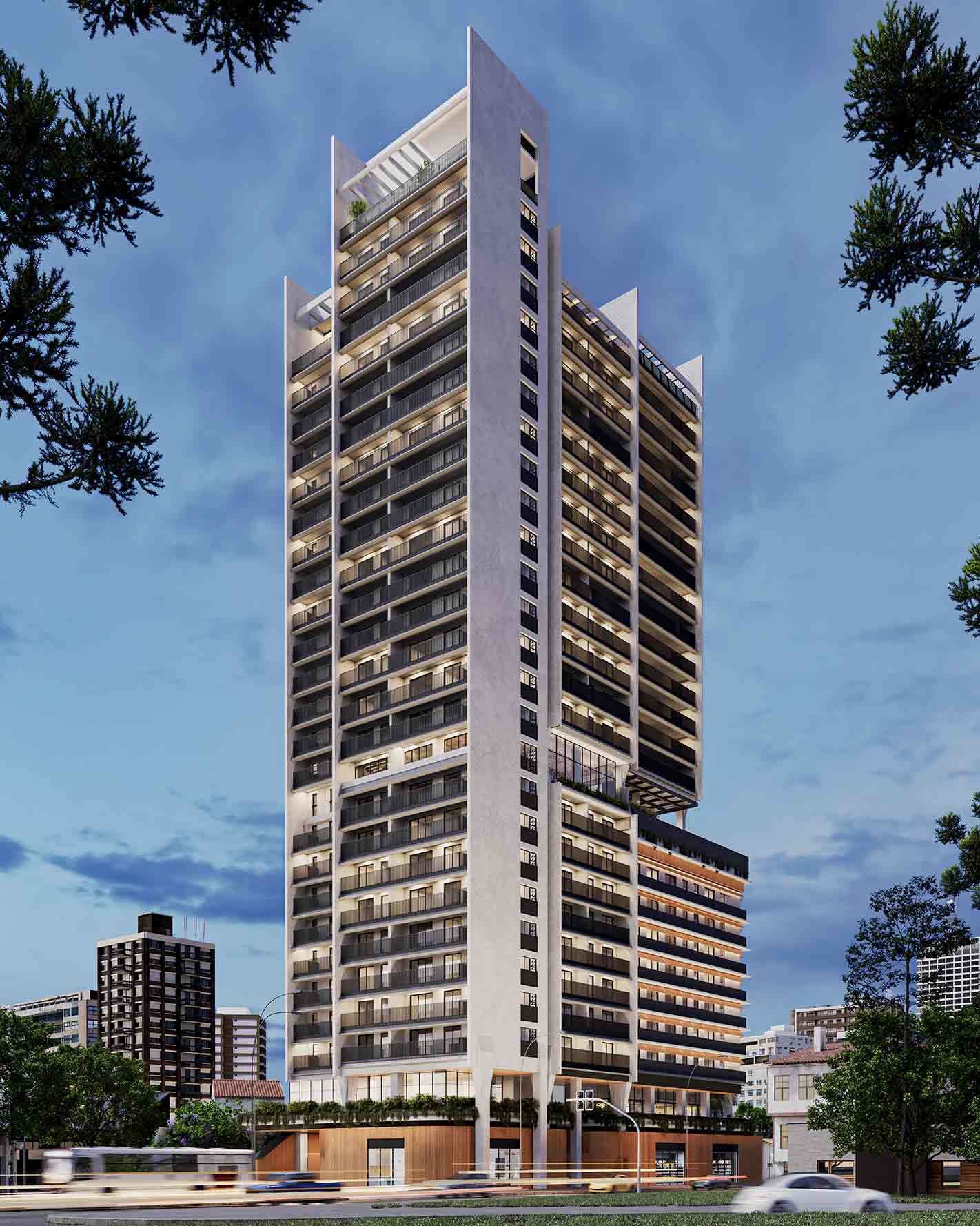 one innovation oliie 117 pinheiros fachada noturna